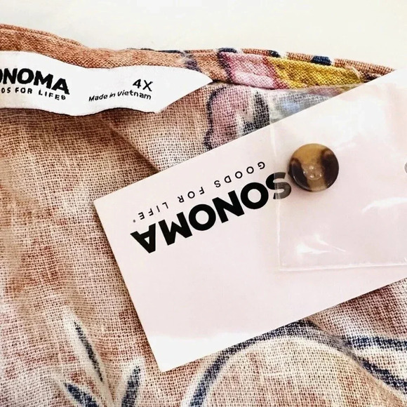 NWT SONOMA Women Sleeveless Pullover Brown Elastic Waist V-Neck Dress Size 4X - Picture 13 of 15